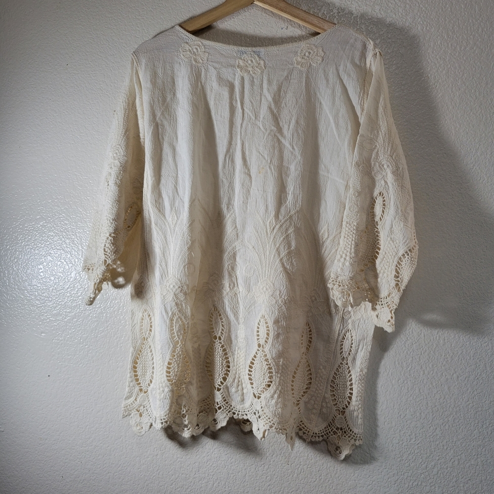 Cirana Lacey 100% Cotton  Blouse 3/4 Sleeve - Picture 5 of 7